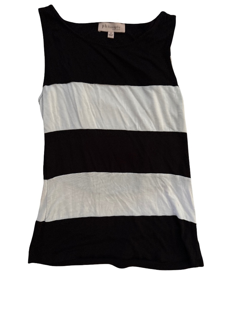 Philosophy Black and White Wide-Stripe Sleeveless Tank